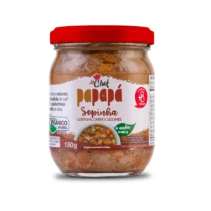 Sopinha, refeição para seu bebê feita com Legumes, carne e lentilha