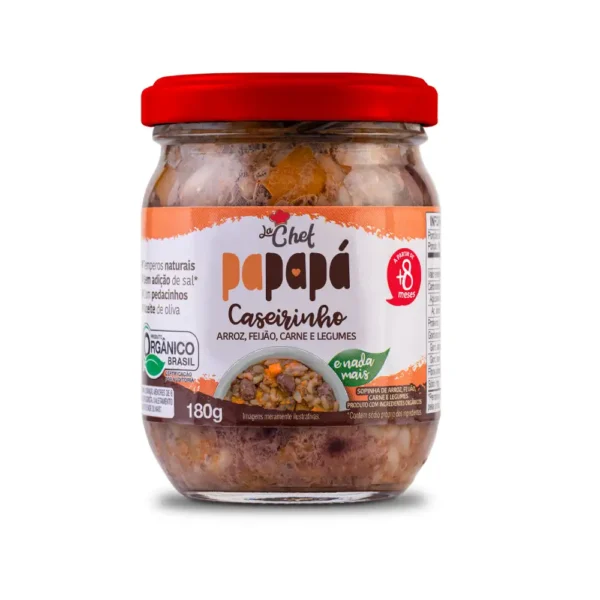 Refeição la chef caseirinho com arroz, feijão carne e legumes